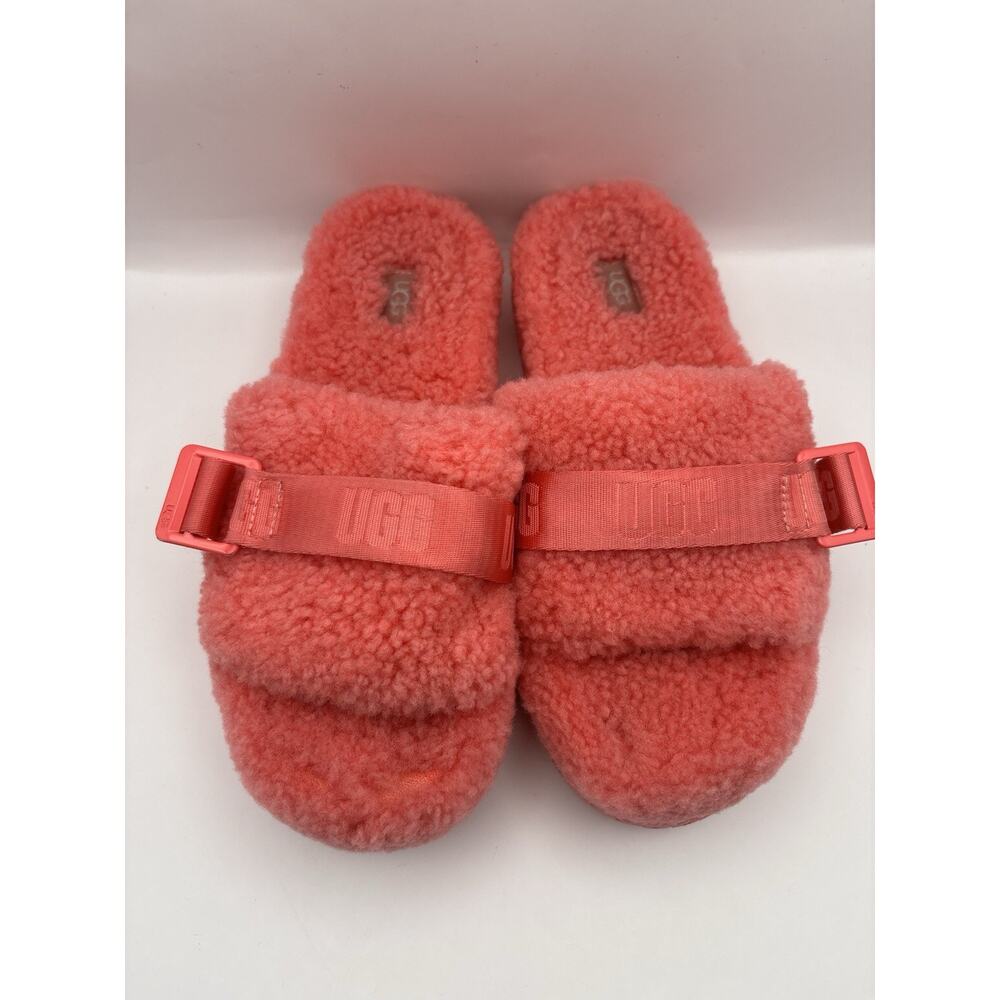 Ugg Fluffita Platform Pink Slide Slippers Women Size 9 - Picture 3 of 8